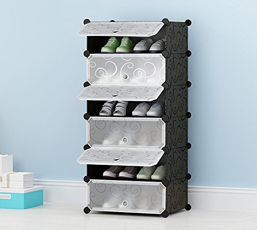 6 layer Plastic Sheet Cube Shoe Rack Storage
