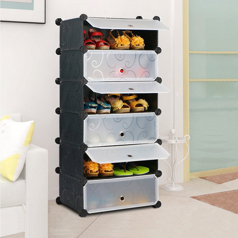 6 layer Plastic Sheet Cube Shoe Rack Storage