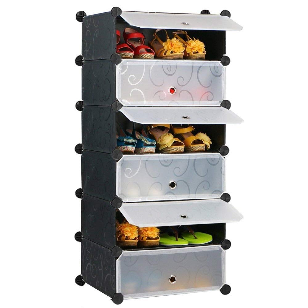 6 layer Plastic Sheet Cube Shoe Rack Storage