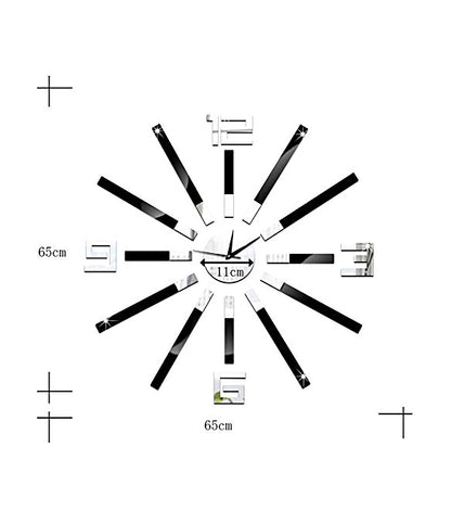 DIY Wall Clock 3D Sticker Home Office Decor 3D Wall Clock (Covering Area:55*55cm) - DIYCD814