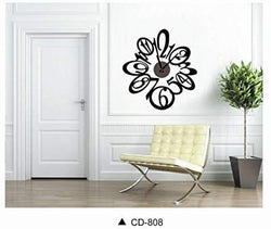 DIY Wall Clock 3D Sticker Home Office Decor 3D Wall Clock (Covering Area:50 * 45cm) - DIYCD808