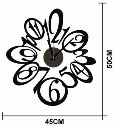 DIY Wall Clock 3D Sticker Home Office Decor 3D Wall Clock (Covering Area:50 * 45cm) - DIYCD808