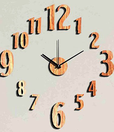 DIY Wall Clock 3D Sticker Home Office Decor 3D Wall Clock (Covering Area:60*60cm) - DIYEW110