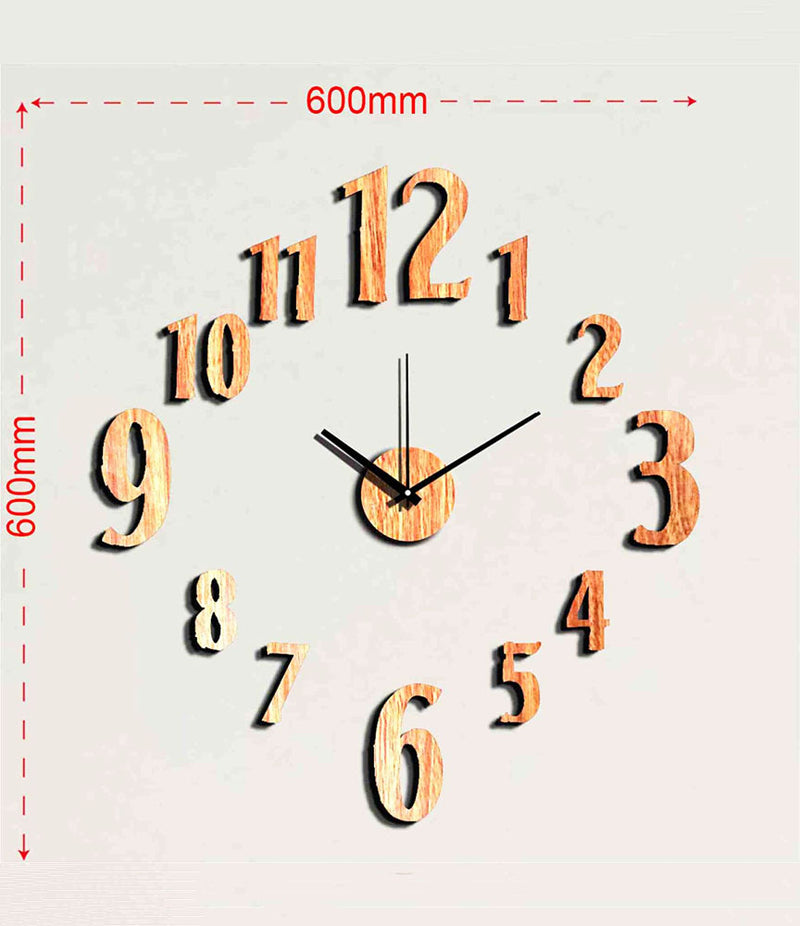 DIY Wall Clock 3D Sticker Home Office Decor 3D Wall Clock (Covering Area:60*60cm) - DIYEW110