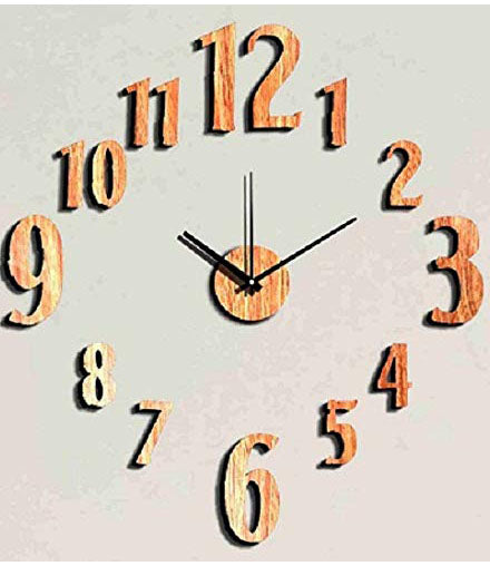 DIY Wall Clock 3D Sticker Home Office Decor 3D Wall Clock (Covering Area:60*60cm) - DIYEW110-N1