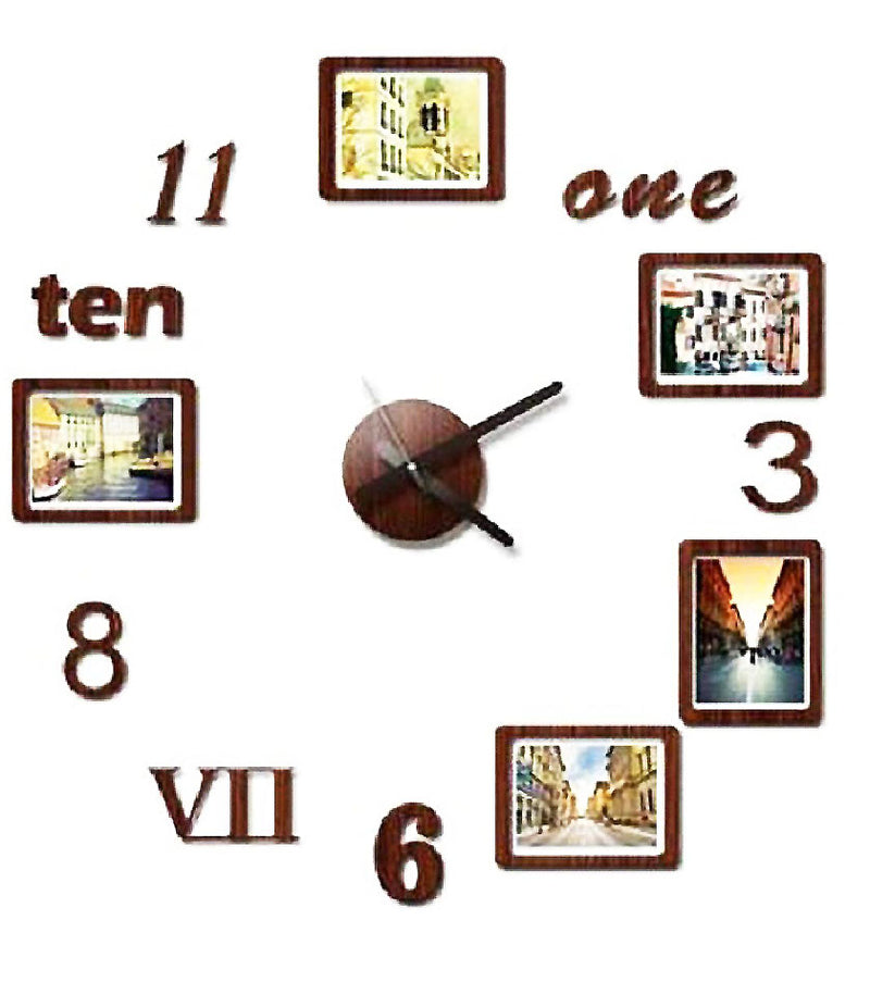 DIY Wall Clock 3D Sticker Home Office Decor 3D Wall Clock (Covering Area:60 * 60cm) - DIYGCF1001