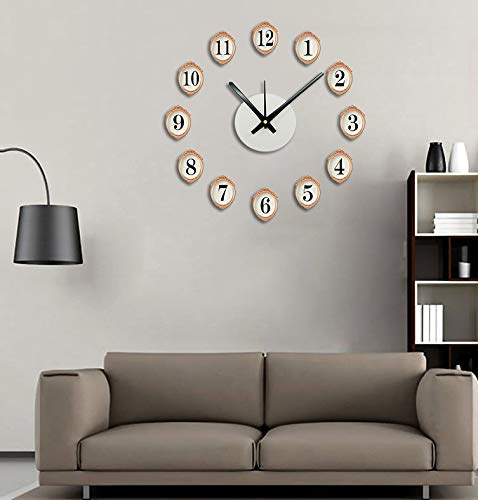 DIY Wall Clock 3D Sticker Home Office Decor Wall Clock ( Covering Area: 35 x 35 cm ) - DIYM03