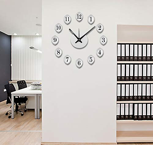DIY Wall Clock 3D Sticker Home Office Decor Wall Clock ( Covering Area: 35 x 35 cm ) - DIYM05GIG