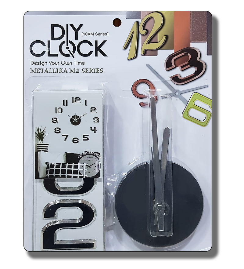DIY Wall Clock 3D Sticker Home Office Decor Wall Clock ( Covering Area: 45 x 45 cm ) - DIYM07-SLV-SL