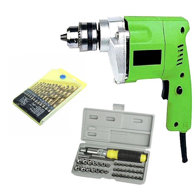 Special Combo Offer! Powerful Drill Machine + 13Pcs Drill Bit Set + 41 Pcs Toolkit Screwdriver - DR13B41T