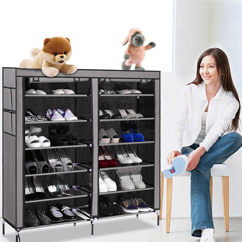 6 Layer Storage Cum Shoe Rack with Wardrobe Cover Shoe Rack - 6LYRACK