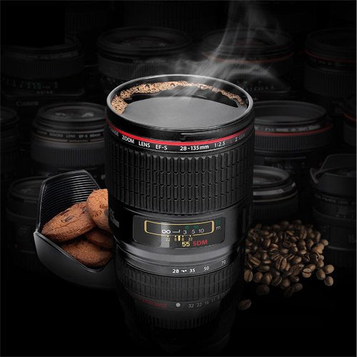 Camera Lens Shape Cup Coffee Tea Mug Stainless Steel - EF24-105MM
