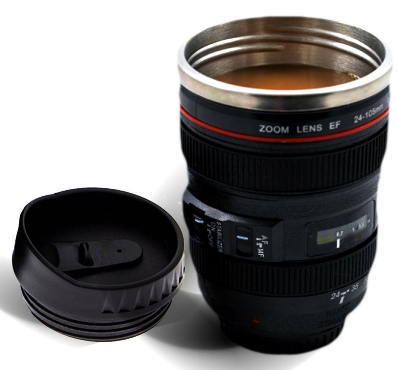 Camera Lens Shape Cup Coffee Tea Mug Stainless Steel - EF24-105MM