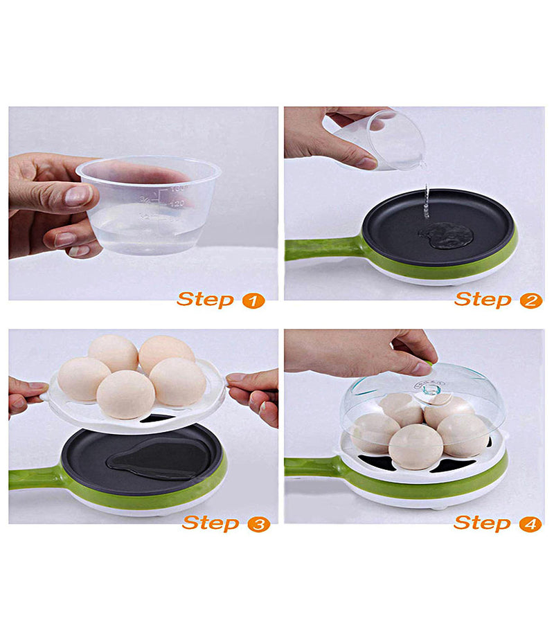 2 in 1 Multi functional Steaming Device Frying Egg Boiling Roasting Heating Egg Cooker Egg Poacher Electric Egg Boiler - EGBOR