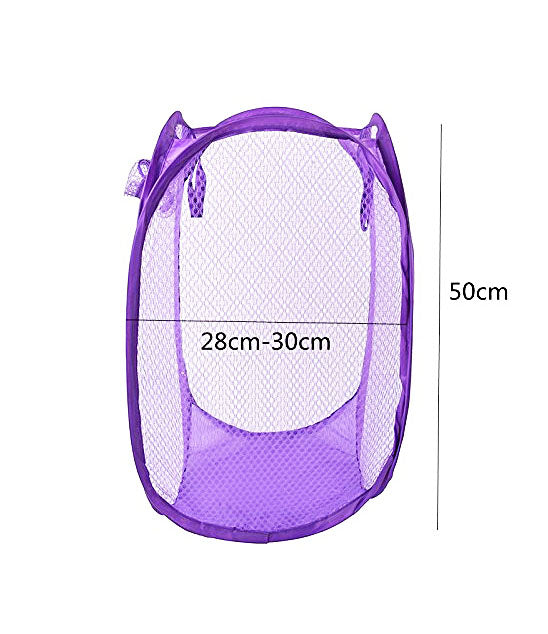 Easy Laundry Clothes Flexible Hamper Bag with Side Pocket Net Laundry Bag Laundry Basket Set of 1 pcs- ESYLNDYBG