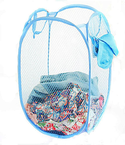 Easy Laundry Clothes Flexible Hamper Bag with Side Pocket Net Laundry Bag Laundry Basket Set of 1 pcs- ESYLNDYBG