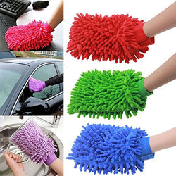 Microfibre Wash and Dust Chenille Mitt Cleaning Gloves (Set of 2 pcs )- FBRDGL-01