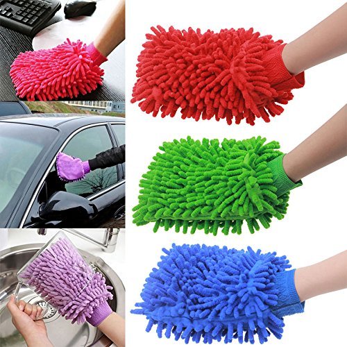 Microfibre Wash and Dust Chenille Mitt Cleaning Gloves (Set of 2 pcs )- FBRDGL