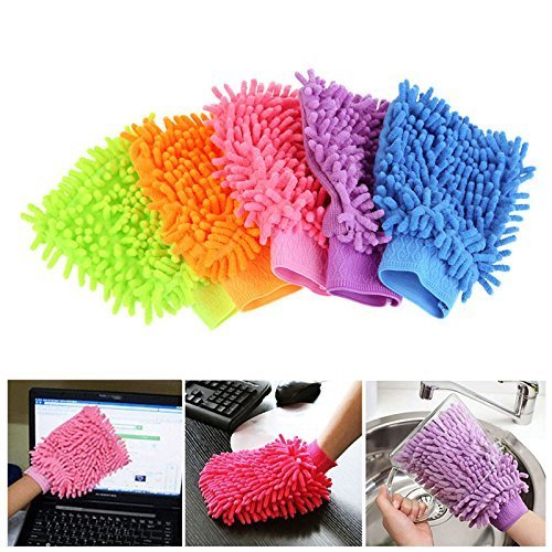 Microfibre Wash and Dust Chenille Mitt Cleaning Gloves (Set of 2 pcs )- FBRDGL-01