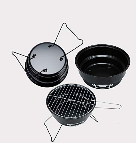 Round Charcoal Portable Barbeque Grill with Kitchen Knife Set