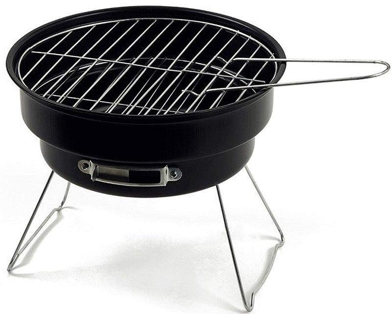 Round Charcoal Portable Barbeque Grill with Kitchen Knife Set