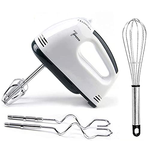 Electric 7 Speed Hand Mixer with 4 Pieces Stainless Steel Food Blender - HANDMX