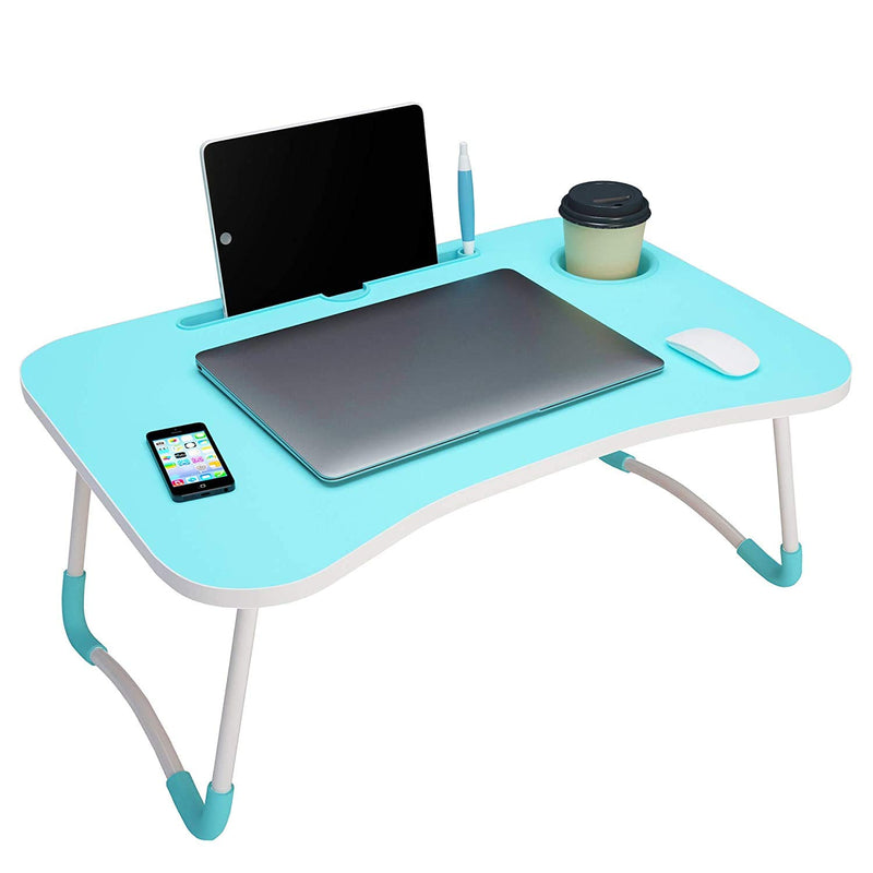 Foldable Portable Adjustable Multifunction Laptop Study Lapdesk Table  - HQMPTCUP-BU