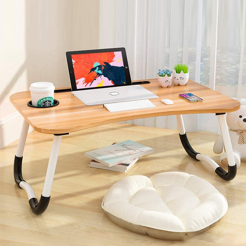 Foldable Portable Adjustable Multifunction Laptop Study Lapdesk Table - HQMPTCUP-BR