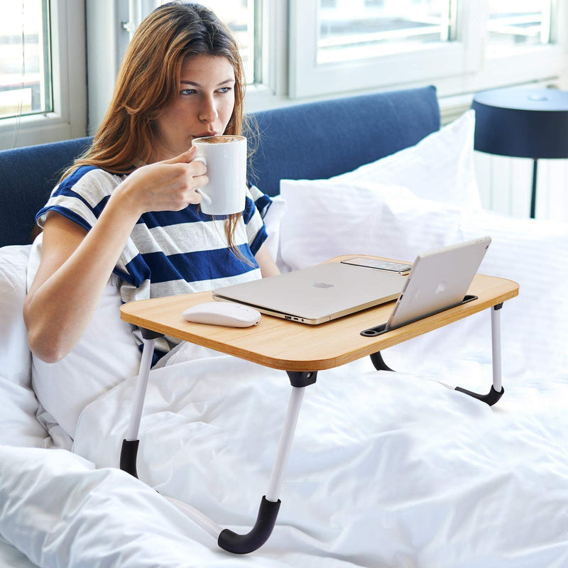 Foldable Portable Adjustable Multifunction Laptop Study Lapdesk Table - HQMPTCUP-PK