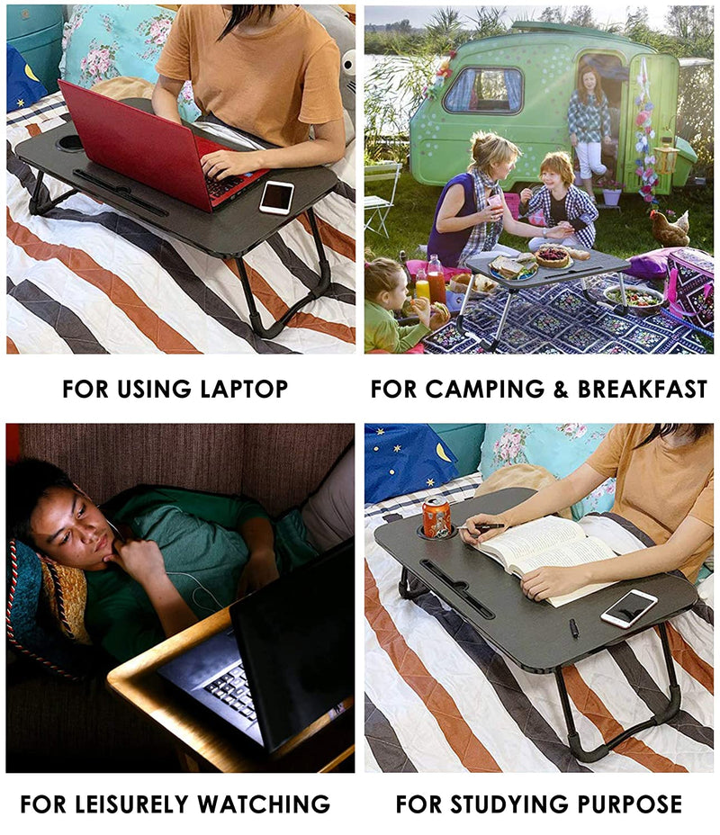 Foldable Portable Adjustable Multifunction Laptop Study Lapdesk Table - HQMPTCUP-PK