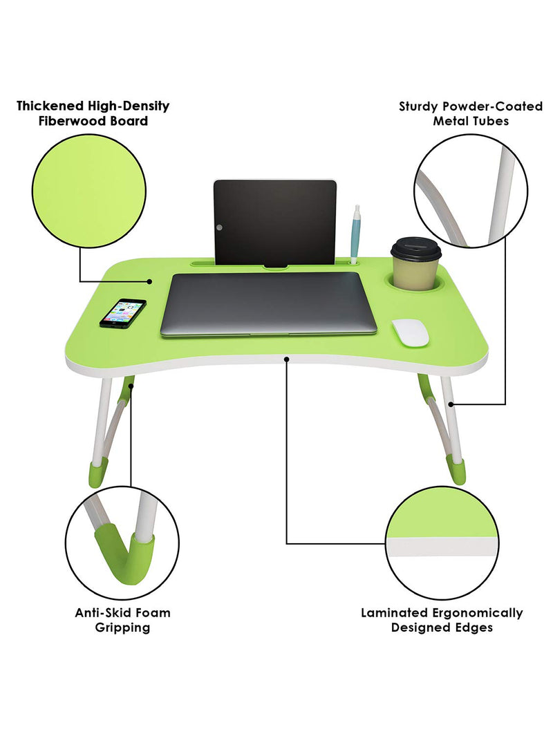 Foldable Portable Adjustable Multifunction Laptop Study Lapdesk Table  - HQMPTCUP-GR
