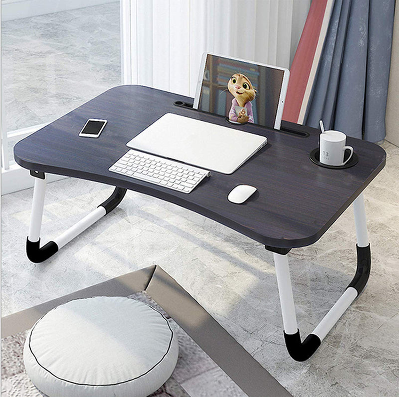 Foldable Portable Adjustable Multifunction Laptop Study Lapdesk Table - HQMPTCUP-BK