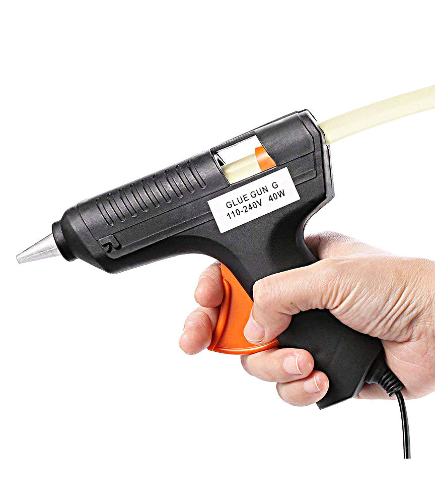 Hot Melt Plastic Glue Gun with 2 Glue Sticks for School Kids Art Craft Home Industrial Use Decorating Purpose - HTGLVEGN-01