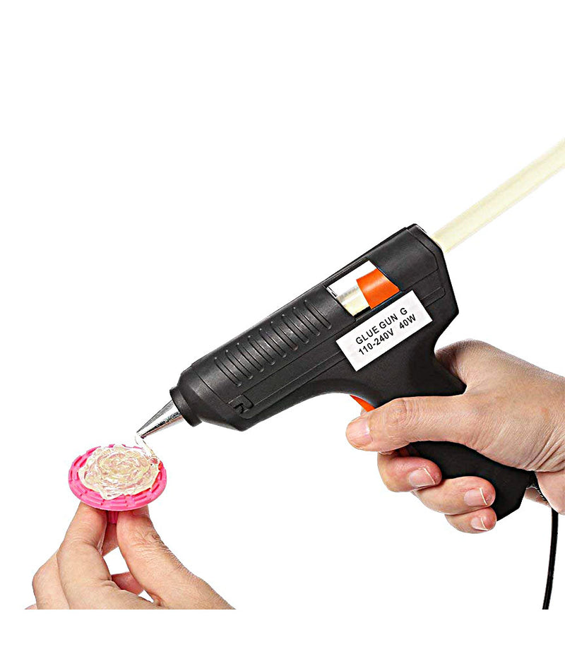 Hot Melt Plastic Glue Gun with 2 Glue Sticks for School Kids Art Craft Home Industrial Use Decorating Purpose - HTGLVEGN-01