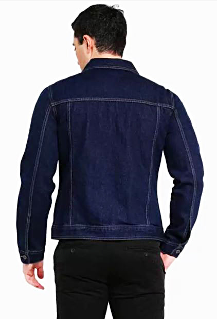 Men Regular Fit Washed Full Sleeve Toned Blue Denim Jacket