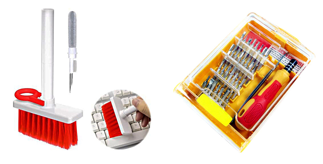 5 in 1 Soft Brush Keyboard Cleaner with 32pc Screwdriver Jackly Set - KEYBD-TLSQJK