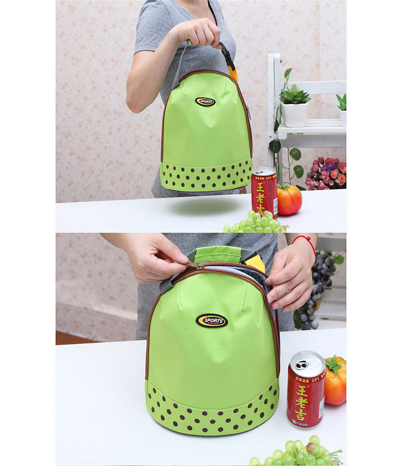 Portable Canvas Thermal Insulated Lunch Box Lunch Tote Bag Small Lunch Bag  - LUNCHBAGSPORT-GR