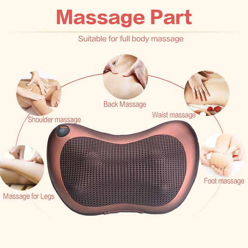 Neck Back Shoulder Heat Pillow Deep Kneading Massager For Car Home Office Massager - MASSAGEPLW