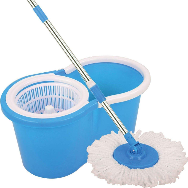 Spin Bucket Floor Cleaning Mop with Broom Set and Cleaning Gloves - CMOPBRGLO