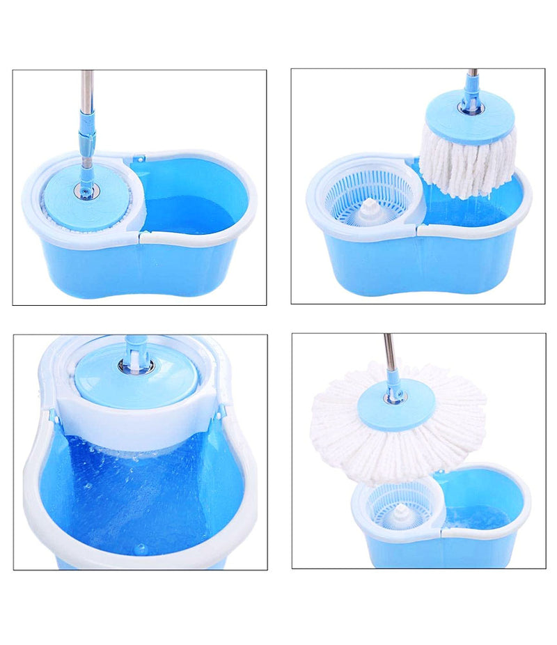 Magic Spin Mop with Bucket Set with Easy Wheels for Best 360 Degree Floor Cleaning Mop with 2 Refill Head Magic Mop