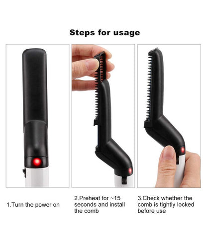 shopper 52 Quick Beard Straightener Styler Multifunctional Hair Curling Curler Show Cap Comb for Men-  MODCOMB