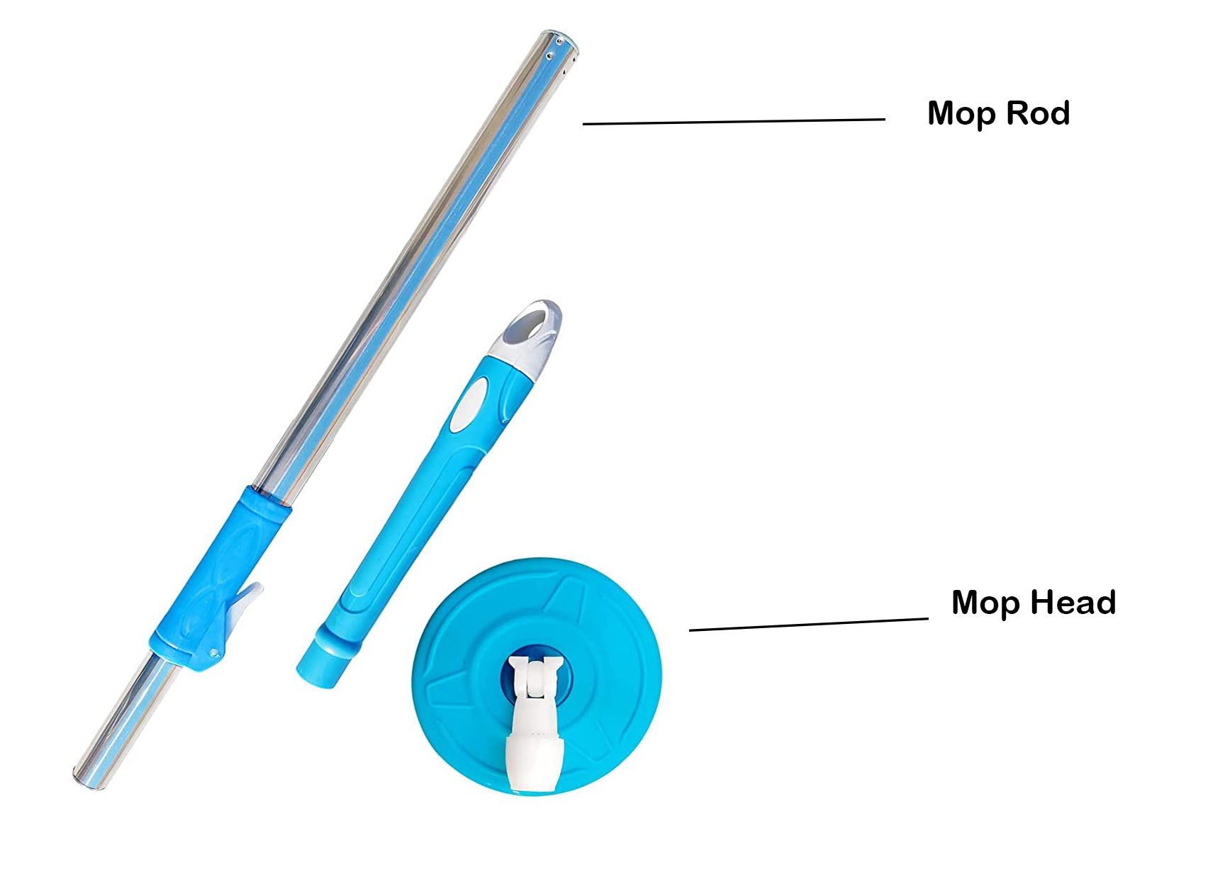 Floor Cleaner Mop Stick Rod with Head Only ( No Fibre refill included ) - MOPROD