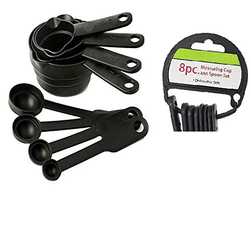 Silicone Non-Stick Spatula and Brush with 8 Piece Measuring Cup & Spoon Set for Cooking Baking - CMMSRSLC