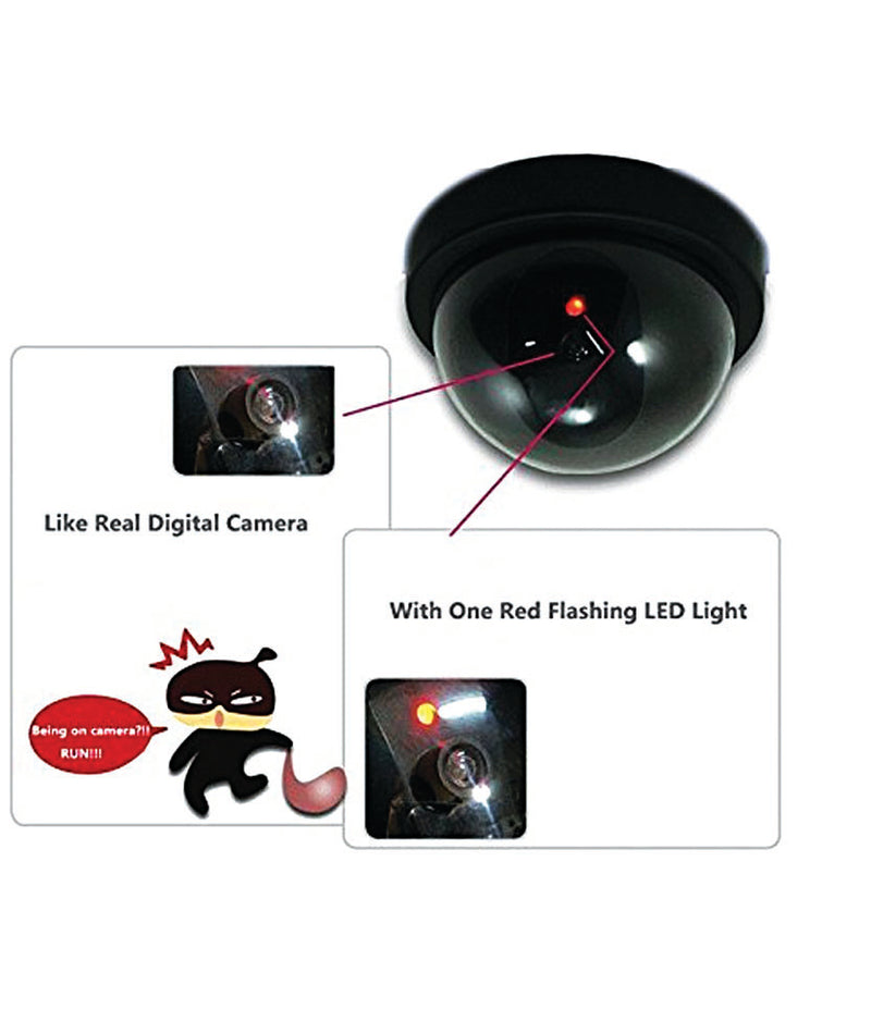 Realistic Dummy Fake Camera Infrared Sensor Dome Wireless Security Camera with Blinking Led Realistic Looking CCTV Surveillance - SCTCMR-01