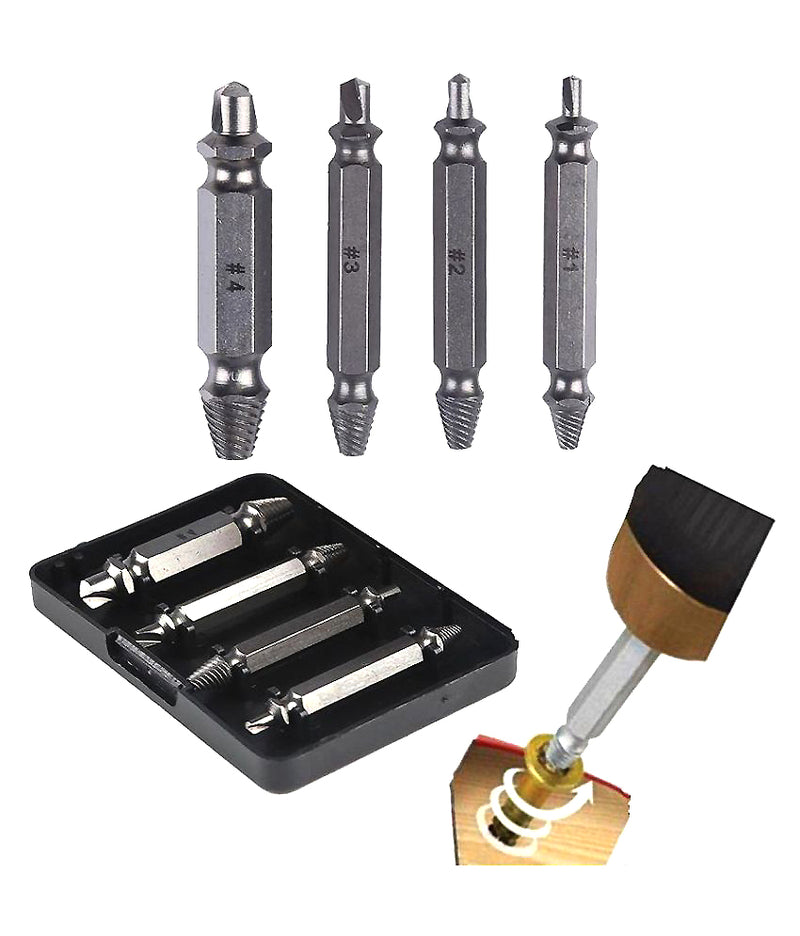 Speed Out Damaged Screw Extractor 4 Piece Set for Any Size Screw OR Bolt - SOUT21