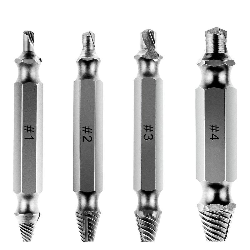 Speed Out Damaged Screw Extractor 4 Piece Set for Any Size Screw OR Bolt - SOUT21