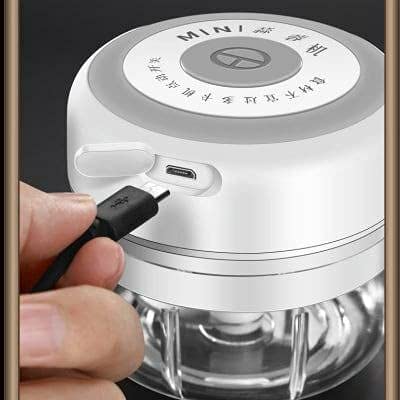 Portable USB Rechargeable Electric Fruit Vegetable Onion Garlic Cutter Food Speedy Chopper Slicer, Food Processor (250 ml) - SPDCOP-ELC