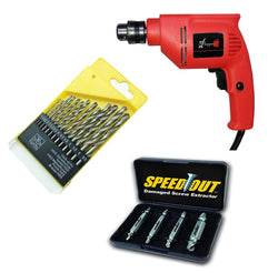 Shopper52 Special Combo Offer! Shopper52 New 10mm Powerful Drill Machine with 13Pcs Drill Bit Set and Screw Speed Out - DRL13BTSOUT