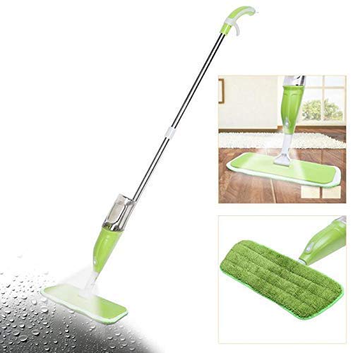 Stainless Steel Microfiber Floor Cleaning Spray Mop with Removable Washable Cleaning Pad and Integrated Water Spray Mechanism - SPYMOP