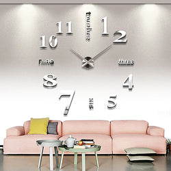 DIY Wall Clock 3D Sticker Home Office Decor 3D Wall Clock (Covering Area:60*60cm) - T4215S
